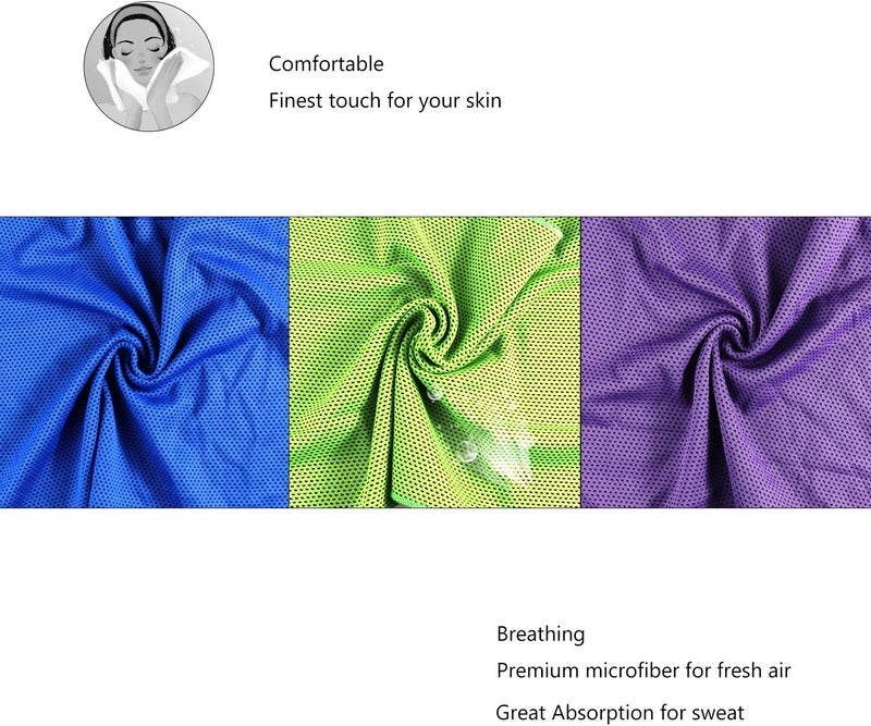 Biange Cooling Towels (40"x 12", Pack of 60) for Neck and Face, Cold Towel for Hot Weather, Sports, Workout, Fitness, Gym, Yoga, Golf, Pilates, Travel, Camping & More - Image 4